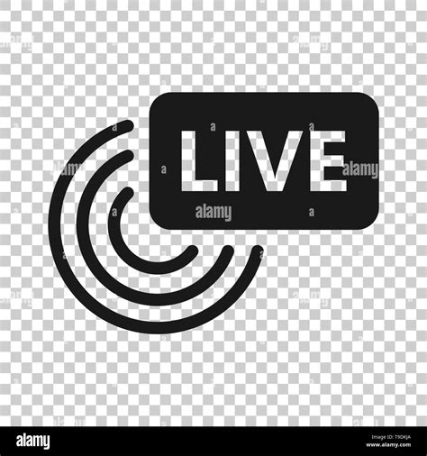 Live Broadcast Icon In Transparent Style Antenna Vector Illustration