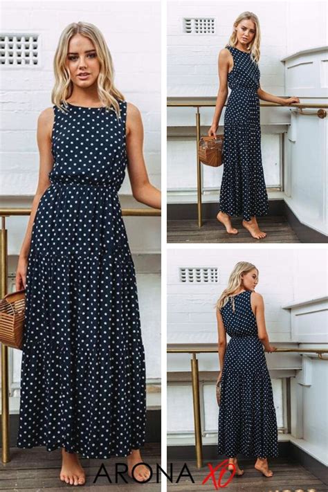 Sleeveless Polka Dot Maxi Dress Maxi Dress Polka Dot Maxi Dresses