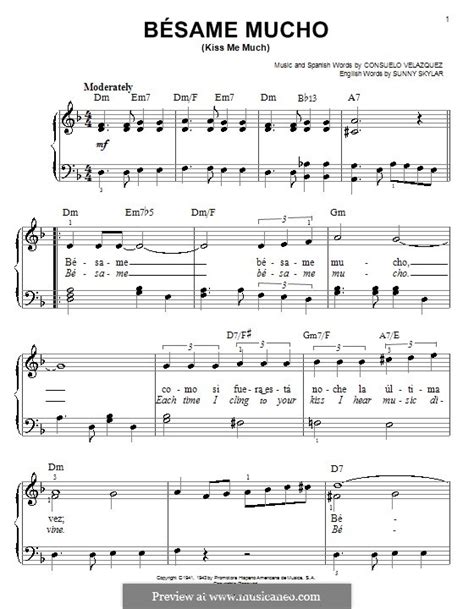 > noten pop christmas akkordeon 10 weihnachtshits leichte sätze sikorski 1170. Besame Mucho (Kiss Me Much) von C. Velazquez - Noten auf ...