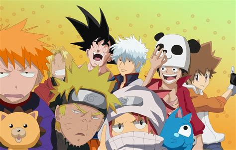 Обои Game Bleach Naruto One Piece Anime Crossover Asian Manga