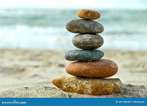 Selective Of A Pile Of Stones At The Beach Stock Image Image Of Pile