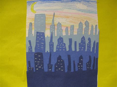 Cityscape Lesson Collagemixed Media That Demonstrates Color And