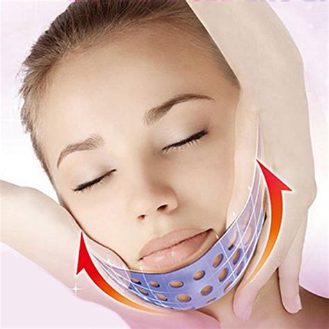 buy oval facial shape lifting mask 3d molding sleep thin face belt color purple online at low