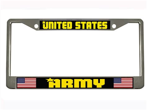 United States Army Auto Steel License Plate Frame Tag Holder Etsy