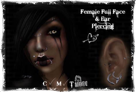 Second Life Marketplace Female Full Face And Ear Piercing Promo