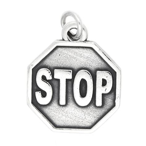 Sterling Silver Stop Sign Charm