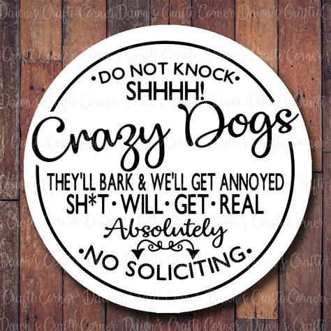 Dog Sign Pet Sign Svg Do Not Knock No Soliciting Sign Funny Dog Sign