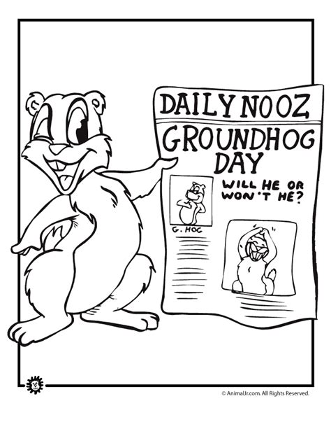 Groundhog Day Coloring Pages Woo Jr Kids Activities Coloring Home