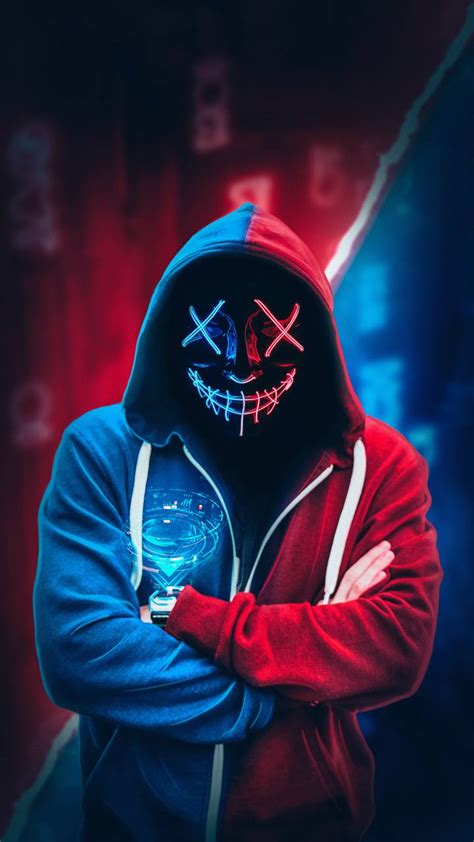 Download the background for free. Mask Neon Boy wallpaper by AmazingWalls - 11 - Free on ZEDGE™