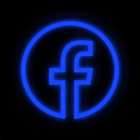 Black Wneon Blue Facebook Logo