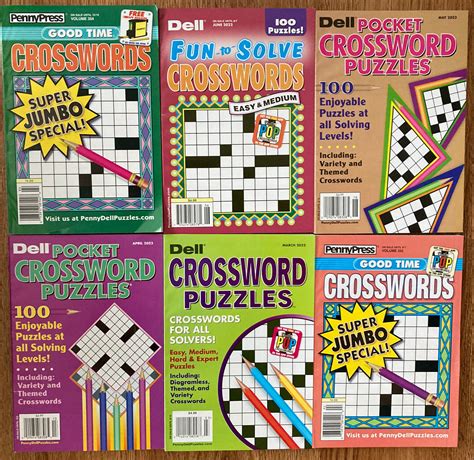 Lot Of Dell Penny Press Crossword Puzzle Books Pocket Good Time Fun