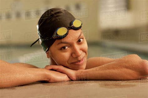 Pacific Islander Swimmer In Swimming Pool Stock Photo Dissolve