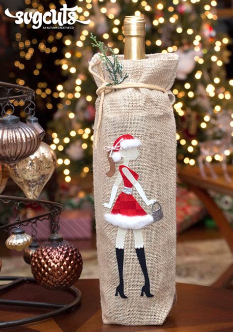 Free transparent christmas vectors and icons in svg format. Santa Baby Burlap Wine Holder by Kathy Helton | SVGCuts ...