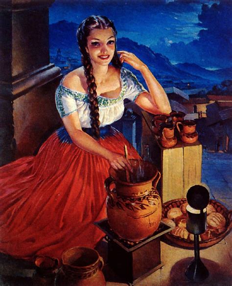879 1940s Mexico Latina Senorita Woman Wpot Advertisement Vintage Pin Up Art Poster Ebay
