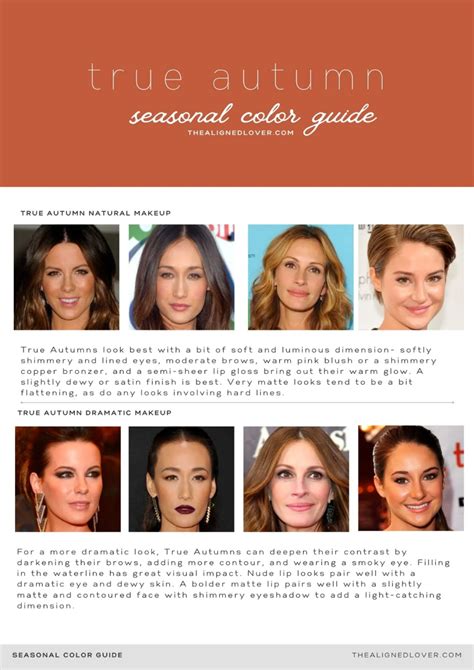 Guide To The True Autumn Seasonal Color Palette The Aligned Lover