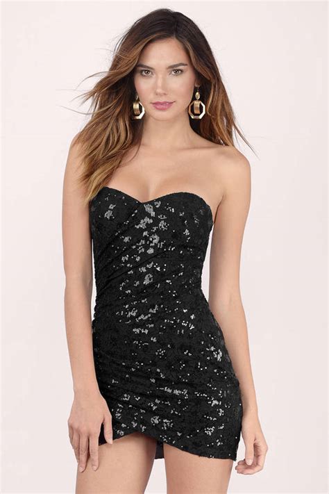 Cheap Black Dress Sequin Dress Black Glitter Top Bodycon Dress