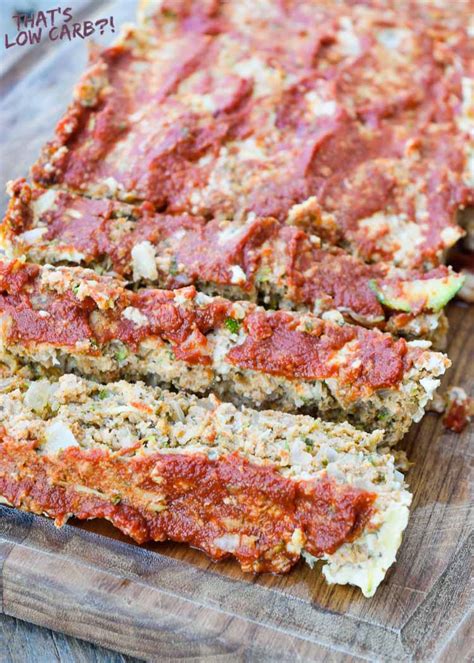 2 lb meatloaf mix (beef, pork, and veal), 1 cup cooked oatmeal, 1 cup finely chopped onion, 1/3 cup finely chopped fresh parsley, 1/4 cup soy sauce, 2 large eggs, 2 teaspoons finely chopped garlic, 1/2 teaspoon dried thyme, 1/2 teaspoon black pepper, 1/2 cup chili sauce. Low Carb Meatloaf Recipe | Low Carb Recipes from That's ...