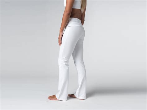 Pantalon De Yoga Jazz 95 Coton Bio Et 5 Lycra Blanc Fin De Serie