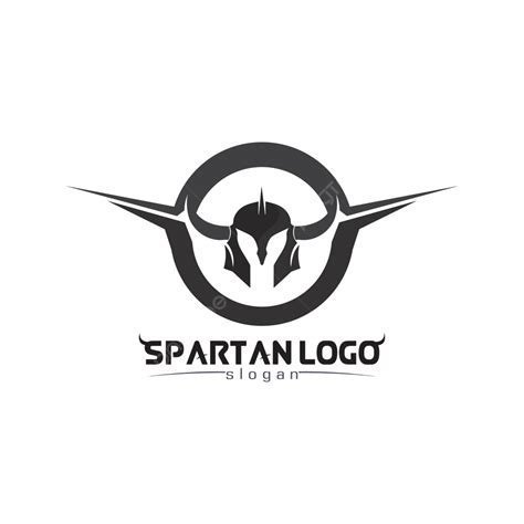 Black Spartan Logo Gladiator Helmet And Head Vector Design Vector