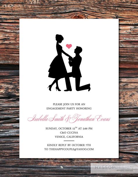 Printablediy Sweet Silhouette Proposal Engagement Party Invit With