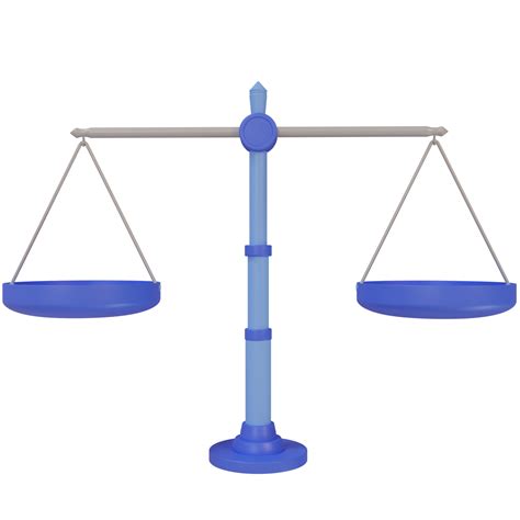 3d Justice Scale Cartoon Balanced Scale 13720793 Png