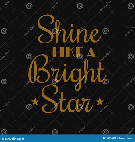 Shine Like A Bright Star Motivational Quotes Stock Vector