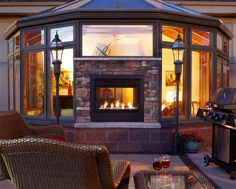 Outdoor Lifestyles Twilight Modern Outdoorindoor Fireplace