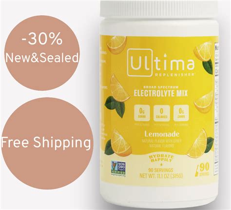 Ultima Replenisher Electrolyte Powder Lemonade 108 Oz 90