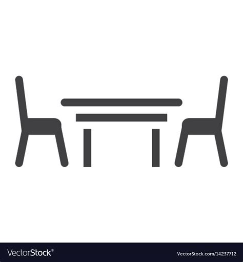 Dining Table Solid Icon Furniture And Interior Vector Image