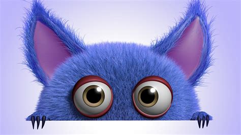 🔥 Free Download 3d Funny Monster Cartoon Cute Fluffy Smile Monster