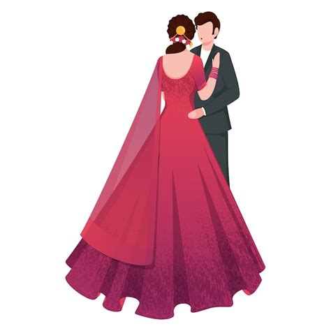 Premium Vector Indian Romantic Couple Character In Standing Pose