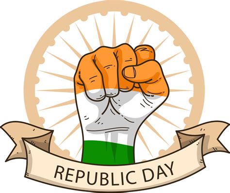 Patrotic Hand Symbols Republic Day India Art Independence Day Clip