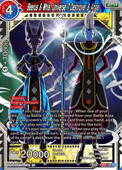 Beerus And Whis Universe 7 Destroyer And Angel Db2 174 Dar Foil