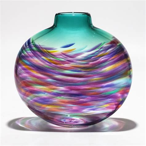 Vortex Flat Vase By Michael Trimpol And Monique Lajeunesse Art Glass Vase Artful Home