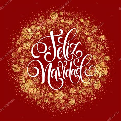 Feliz Navidad Hand Lettering Decoration Text For Greeting Card Design