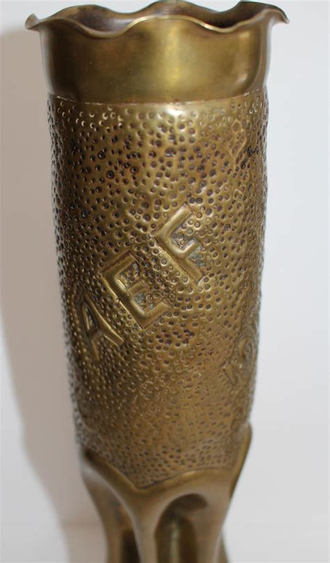 Wwi Trench Art Pair Of Shell Casings Marked Aef