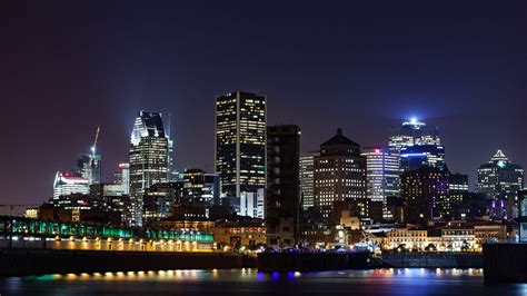 Downtown Montreal At Night Canada