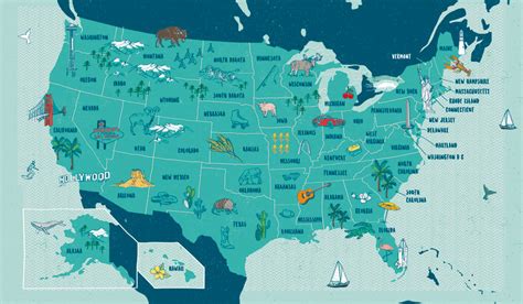 Usa Illustrated Map Domestika