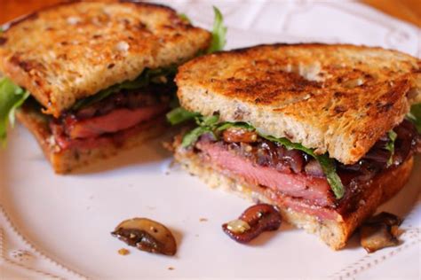 Hammy Sammy Tasso Ham Sandwich With Honey Balsamic Onions And Mushrooms