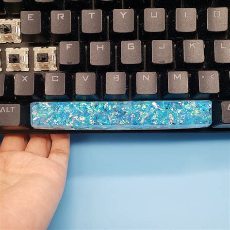 625 Spacebar Keycap Handmade Resin Blue Dream Space Bar Etsy