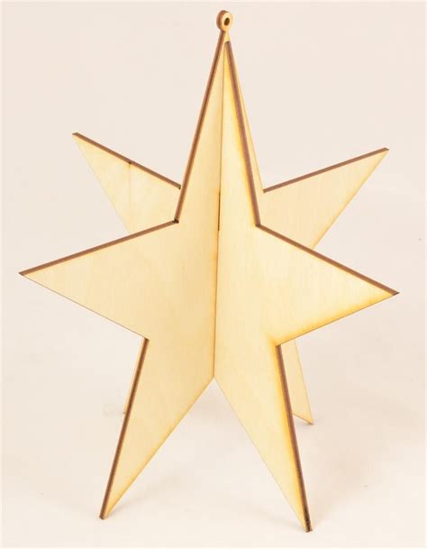 3d Star Ornament Wooden Christmas Decorations Wood Christmas Ornaments