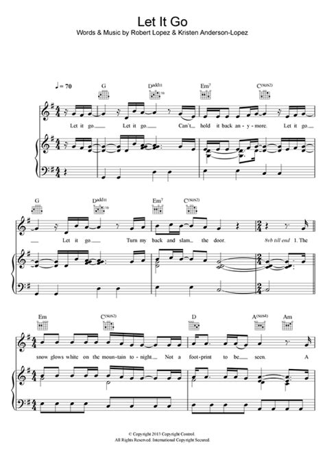 Let it go (five finger piano). Let It Go piano sheet music by Demi Lovato - Piano Voice ...