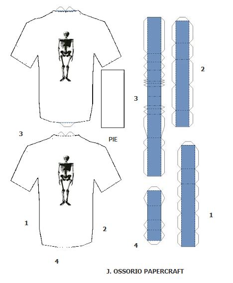 OSSORIO RECORTABLES DE PAPEL Papercraft Recortable Camisetacraft Con