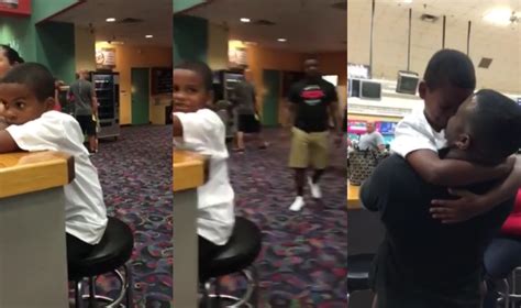 military dad surprises son at bowling alley welcome home blog