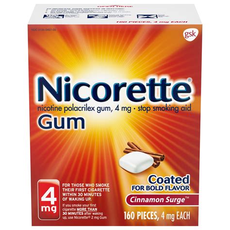 Nicorette Nicotine Gum To Stop Smoking Cinnamon Surge Flavor 4 Mg 160 Count