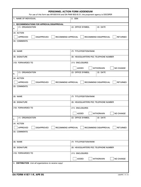 Da 4187 Personnel Action Form Fill Online Printable Fillable Blank