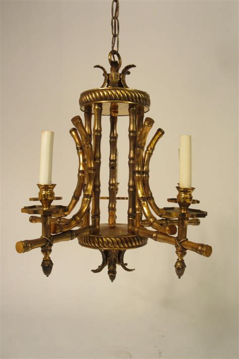 1960s Brass Faux Bamboo Pagoda Chandelier At 1stdibs