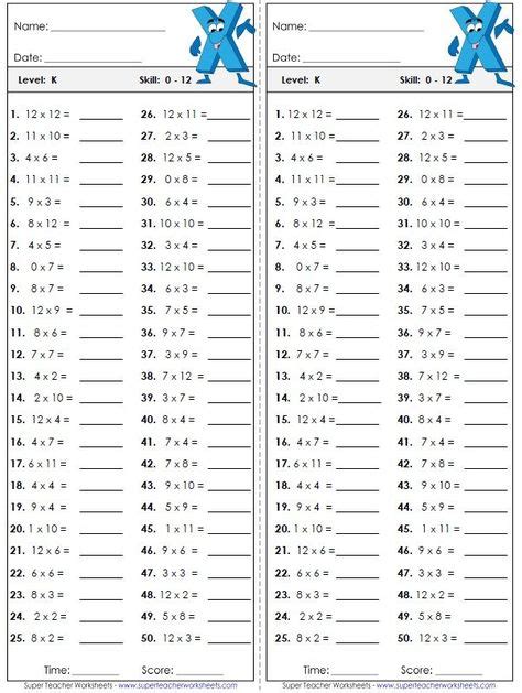 Super Teacher Worksheets Multiplication 4th Grade 282510 In 2020