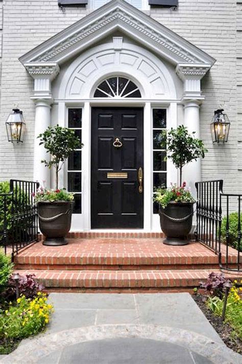 Front doors for modern farmhouse style homes may be double hung, as shown here, or they may be single doors. 70 Favourite Modern Farmhouse Front Door Entrance Design ...