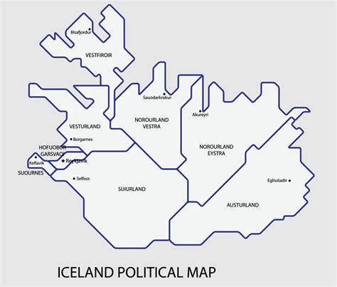 Iceland Political Map Divide By State Colorful Outline Simplicity Style 2853807 Vector Art At